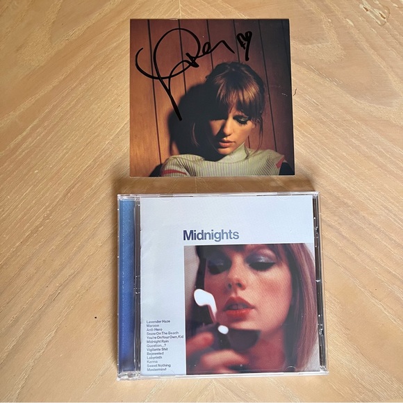 Taylor Swift Other - *NEW* TAYLOR SWIFT Autographed Midnights CD Moonstone Blue Edition with Heart